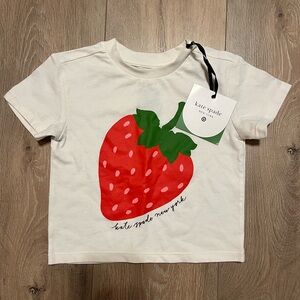 Kate Spade Kids Tee with Strawberry Design - White and Red